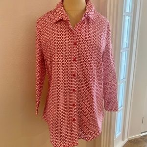 Women's Como Stretch Button down Shirt, Large